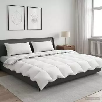 vidaXL Bettdecke FULDA 200 x 200 cm 4 Jahreszeiten 210 GSM Wei&szlig;