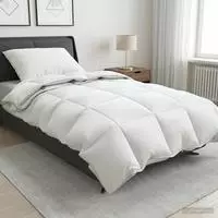 vidaXL Bettdecke FULDA 140 x 220 cm 4 Jahreszeiten 310 GSM Wei&szlig;