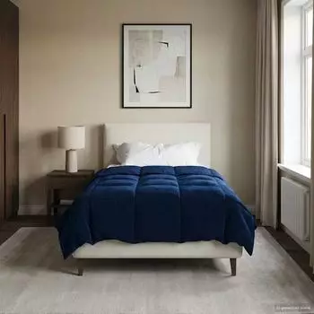 vidaXL Ganzjahresbettdecke 155 x 220 cm 4 Jahreszeiten Dunkelblau (42026056)
