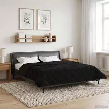 vidaXL Sommerdecke 200 x 220 cm Sommer Schwarz Atmungsaktiv