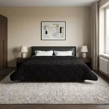 vidaXL Sommerdecke 200 x 200 cm Sommer Schwarz Atmungsaktiv