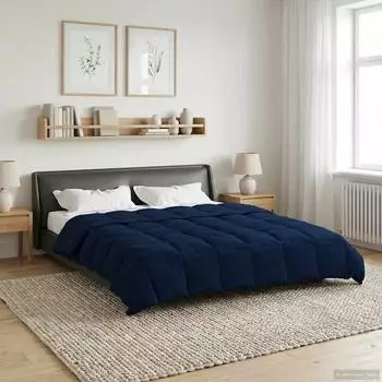 vidaXL Ganzjahresbettdecke 220 x 240 cm 4 Jahreszeiten Dunkelblau (42026058)