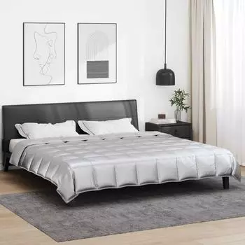 vidaXL Sommerdecke Silber 200 x 200 cm Satin und Mikrofaser (42025791)