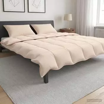 vidaXL Bettw?sche-Set 2 stk. 200 x 200 cm F?r alle Jahreszeiten Beige