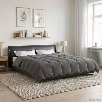 vidaXL Ganzjahresbettdecke 220 x 240 cm 4 Jahreszeiten Hellgrau (42026010)
