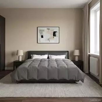 vidaXL Ganzjahresbettdecke 200 x 220 cm 4 Jahreszeiten Hellgrau (42026009)