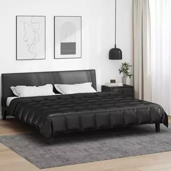 vidaXL Sommerdecke Schwarz 200 x 200 cm Satin und Mikrofaser (42025779)