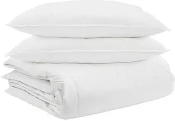 vidaXL Bettdecken Set mit Kissen 3 stk. Wei&Atilde; Daunenfeder