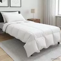 vidaXL Duvet- und Kopfkissen-Set 3 stk. 135 x 220 cm Winter Wei&szlig;