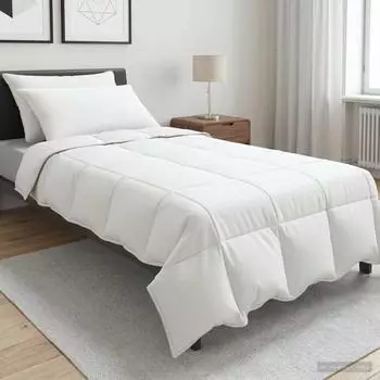 vidaXL Duvet- und Kopfkissen-Set 3 stk. 135 x 220 cm Winter Wei&Atilde;