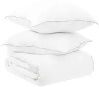 vidaXL Duvet- und Kopfkissen-Set 3 stk. 260 x 240 cm Winter Wei&szlig;