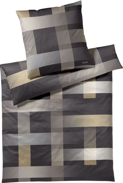Joop! Woven Bettwäsche aus Mako-Satin - ebony - 155x220 / 80x80 cm