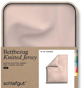Schlafgut Knitted Jersey Bettw&auml;sche 155x220cm Red Light Bettbezug Baumwollgemisch