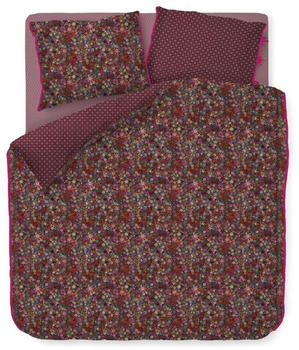 PiP Studio Tutti i Fiori Bettwäsche-Set aus Perkal - dark red - 200x200 / 2x80x80 cm