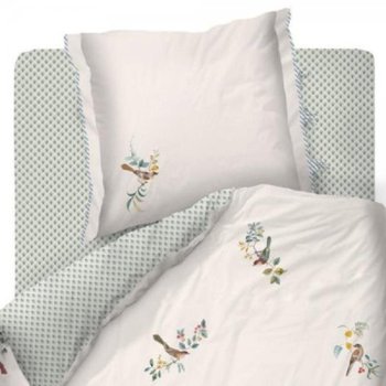 PiP Studio Little Birds Bettwäsche-Set aus Baumwoll-Perkal - weiß - 155x220 / 80x80 cm