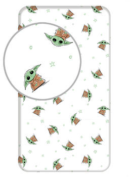 Jerry Fabrics Star Wars Baby Yoda Spannbettlaken Bettlaken 90x200 cm
