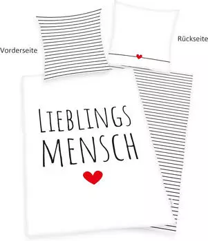 Herding Bettwäsche Set 2tlg. Lieblingsmensch 135x200 cm
