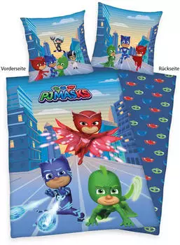 Herding PJ Masks Wende Bettw&auml;sche 80x80+135x200 cm