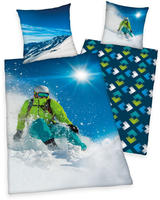 Herding Young Collection Wendebettw&auml;sche "Skifahrer" mit tollem "Skifahrer" Motiv