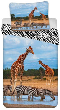 BrandMac Safari Bettwäsche Set mit Giraffe 140x200 cm 70x90 cm