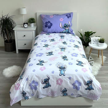 Jerry Fabrics Disney Lilo & Stitch Bettbezug Flower Einzelbett 140x200 cm