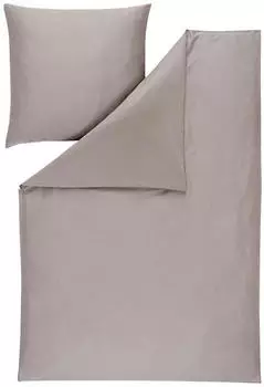 Estella Atelier Uni-Satin-Garnitur VALETTA kiesel 135x200 cm+80x80 cm