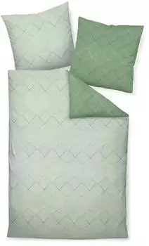 Janine Design Mako-Satin Bettwäsche-Garnitur J.D. 87053 jade waldgrün-06 155x200+80x80cm