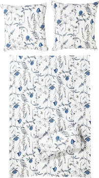 Erwin Müller Perkal-Seersucker Bettwäsche blau 135x220 cm (40x80 cm)