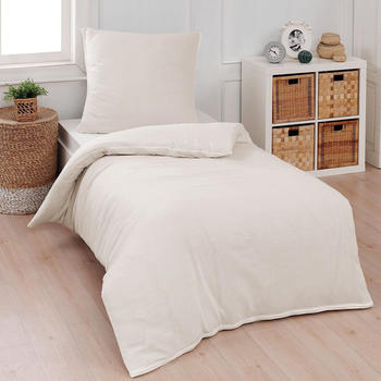 Traumschlaf Musselin Bettw&auml;sche Uni 200x220+2x 80x80 cm creme