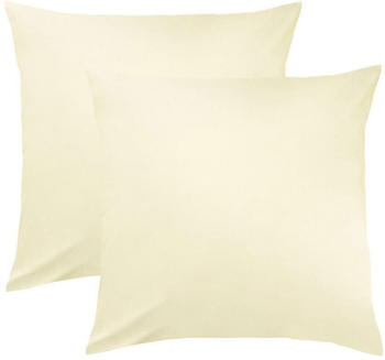 Traumschlaf Edel-Linon Kissenbezüge 2er Set 2x 40x40 cm ecru