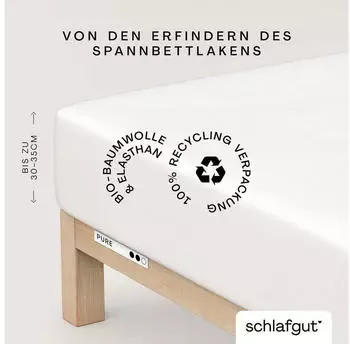 Schlafgut Pure Spannbettlaken 140x200 160x220cm Full-White