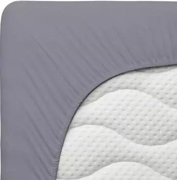 Schlafgut Pure Spannbettlaken 90x190 - 100x220cm Grey Mid Baumwollgemisch