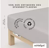 Schlafgut Spannbettlaken "PURE Bio-Baumwolle mit Elasthan, 170 g/m&sup2;, Bettlaken,