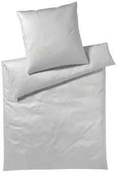 Elegante Solid Bettw&auml;sche Mako-Satin beige 155x220+80x80 cm