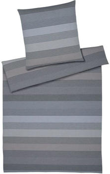 Elegante Fjord Bettwäsche-Set Halbleinen graphit 155x220+80x80 cm