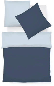 Fleuresse Provence W Wendebettwäsche-Set Halbleinen navy-bleu 200x200+2x80x80 cm