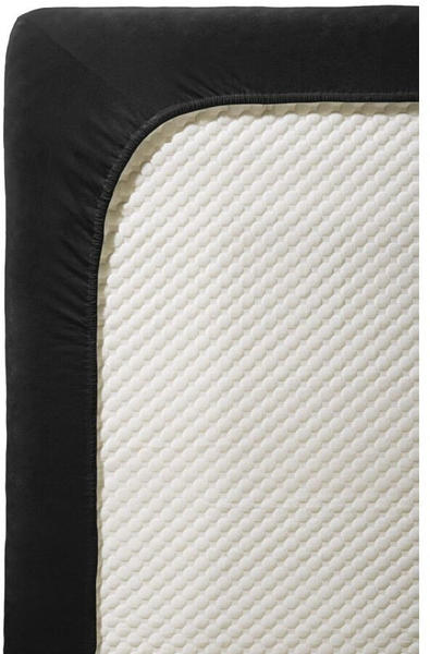 Fleuresse Comfort Topper-Spannbettlaken Baumwoll-Jersey schwarz 200x200 cm