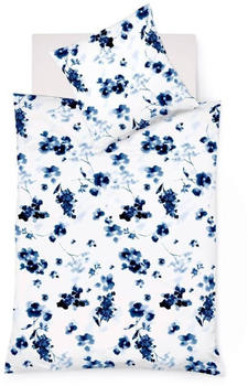 Fleuresse Provence Cassis Bettwäsche-Set im Leinen-Mix blau 155x220+80x80 cm