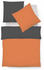 Fleuresse Provence W Wendebettwäsche-Set Halbleinen orange-schiefer 200x200+2x80x80 cm