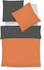 Fleuresse Provence W Wendebettwäsche-Set Halbleinen orange-schiefer 200x220+2x80x80 cm