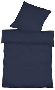 Fleuresse Provence Bettwäsche-Set im Leinen-Mix dunkelblau 155x200+80x80 cm
