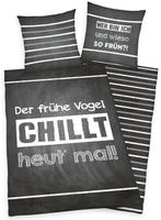 Herding Young Collection Wendebettw&auml;sche "Spr&uuml;che" 2 Stk. mit lustigem Spruch
