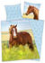 Herding Pferd Flanell-Bettwäsche multi 135x200+80x80 cm