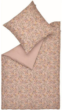 Musterring Leaves Bettwäsche-Set Satin rosé 155x220+80x80 cm