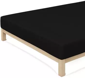 Schlafgut Casual Bio-Spannbettlaken off black 90-100x190-200 cm