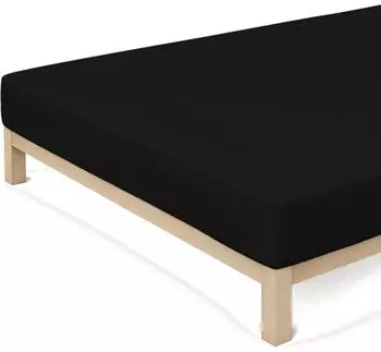 Schlafgut Casual Bio-Spannbettlaken off black 180-200-200-200 cm
