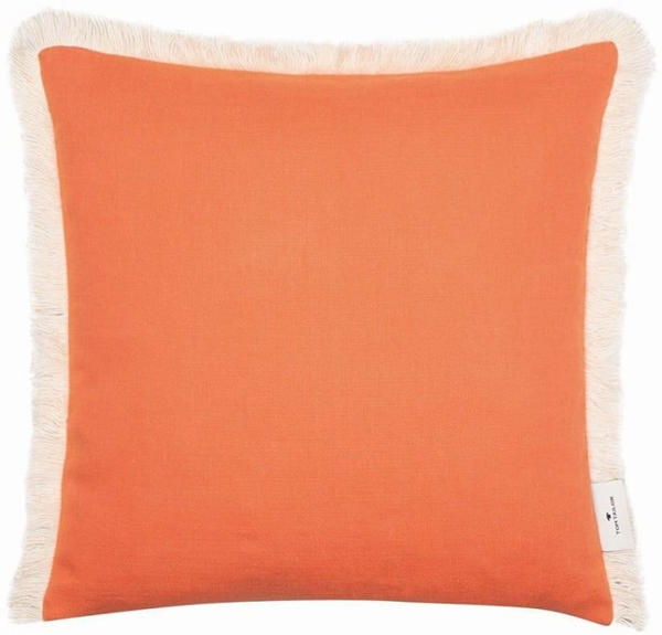 Tom Tailor Fringed Cotton Kissenhülle orange 40x40 cm