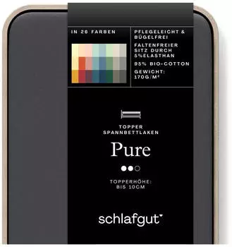 Schlafgut Pure Topper Spannbettlaken 180x200 200x220 Grey Deep