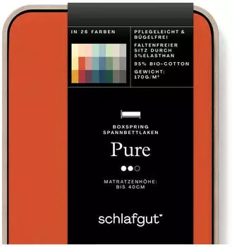 Schlafgut Pure Boxspring Spannbettlaken 180x200 200x220cm Red Mid Schlafgut Pure Boxspring Spannbettlaken 180x200 200x220cm Red Mid