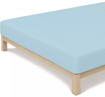 Schlafgut Casual Bio-Spannbettlaken blue light 90-100x190-200 cm